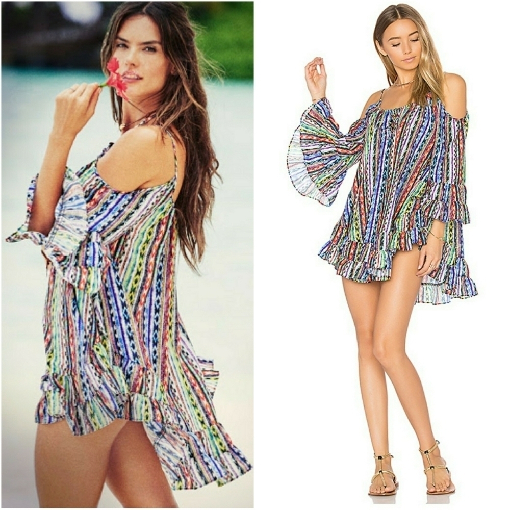 ALE // cold shoulder ruffle mini dress by victoria's secret alessandra anbrosio